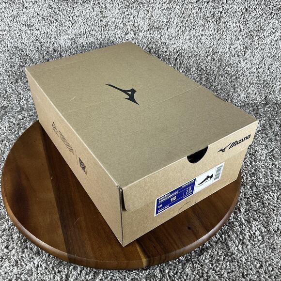 Size 15 - Mizuno Men's Black 9-Spike Baseball Ambition 2 Mid Metal Cleats - Picture 12 of 12